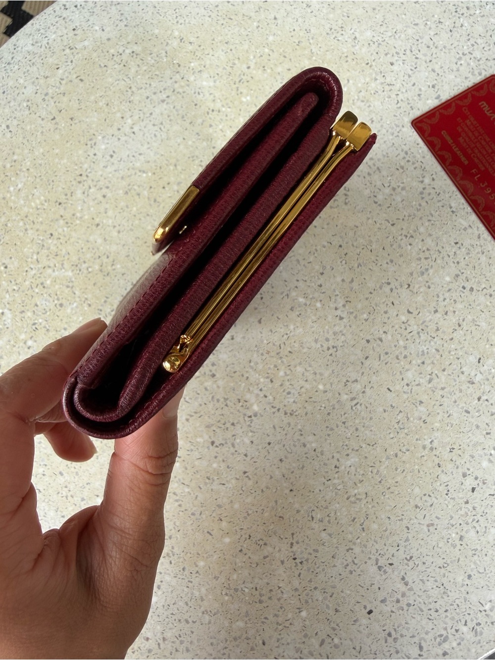 Vintage Cartier Must de Cartier Bordeaux Trifold Kiss-Lock Wallet - Picture 10 of 11